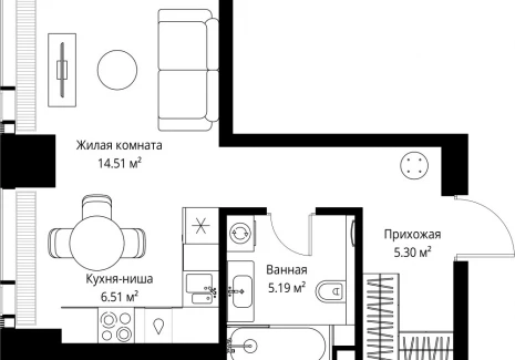1-комнатная квартира - ул. Верейская, 29/42 / ЖК ВЕЕР - фото 1