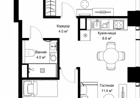2-комнатная квартира - ул. Верейская, 29/42 / ЖК ВЕЕР - фото 1