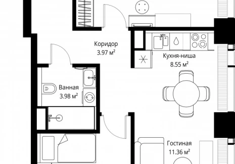 2-комнатная квартира - ул. Верейская, 29/42 / ЖК ВЕЕР - фото 1