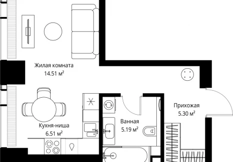 1-комнатная квартира - ул. Верейская, 29/42 / ЖК ВЕЕР - фото 1