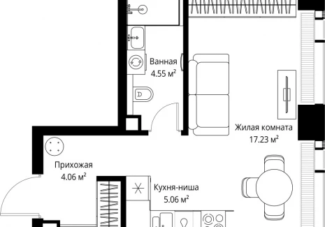 1-комнатная квартира - ул. Верейская, 29/42 / ЖК ВЕЕР - фото 1