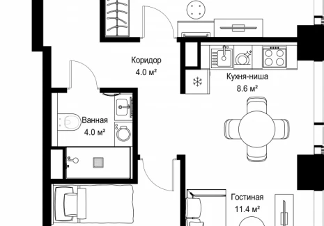 2-комнатная квартира - ул. Верейская, 29/42 / ЖК ВЕЕР - фото 1