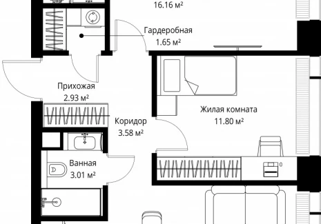 2-комнатная квартира - ул. Верейская, 29/42 / ЖК ВЕЕР - фото 1