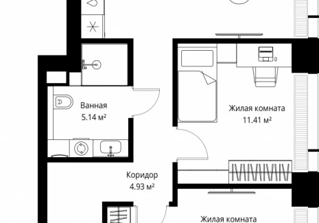 2-комнатная квартира - ул. Верейская, 29/42 / ЖК ВЕЕР - фото 1