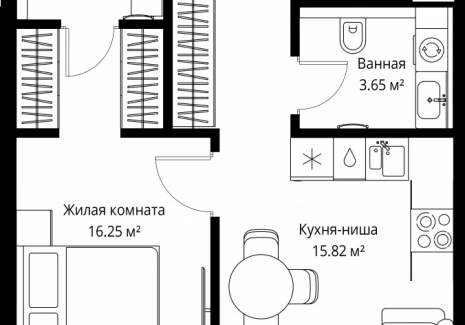1-комнатная квартира - ул. Верейская, 29/42 / ЖК ВЕЕР - фото 1