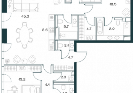 5-комнатная квартира - Орджоникидзе, 10 / ЖК SHIFT - фото 1