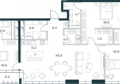 4-комнатная квартира - Орджоникидзе, 10 / ЖК SHIFT - фото 1