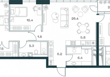 4-комнатная квартира - Орджоникидзе, 10 / ЖК SHIFT - фото 1