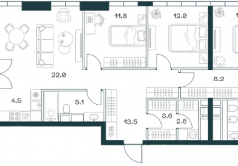 4-комнатная квартира - Орджоникидзе, 10 / ЖК SHIFT - фото 1