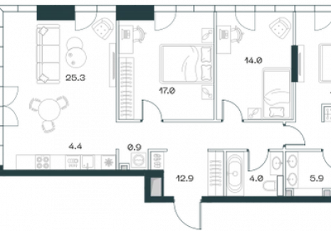 4-комнатная квартира - Орджоникидзе, 10 / ЖК SHIFT - фото 1