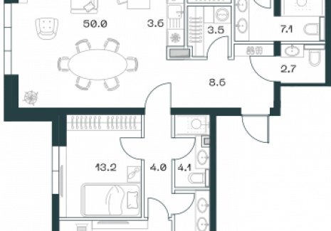 4-комнатная квартира - Орджоникидзе, 10 / ЖК SHIFT - фото 1