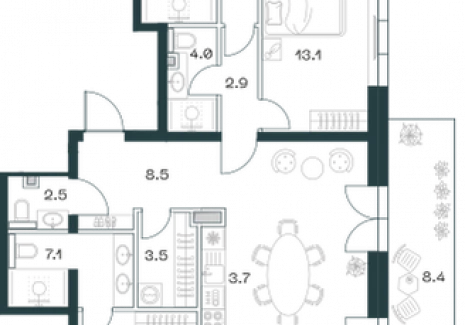 4-комнатная квартира - Орджоникидзе, 10 / ЖК SHIFT - фото 1