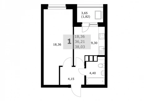 1-комнатная квартира - Советской Армии, / ЖК Комфорт - фото 1