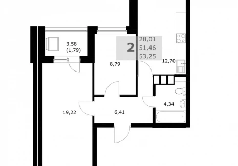 2-комнатная квартира - Советской Армии, / ЖК Комфорт - фото 1