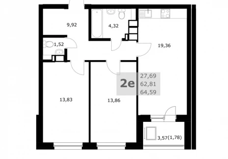 2-комнатная квартира - Советской Армии, / ЖК Комфорт - фото 1