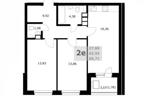 2-комнатная квартира - Советской Армии, / ЖК Комфорт - фото 1