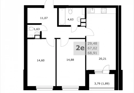 2-комнатная квартира - Советской Армии, / ЖК Комфорт - фото 1