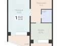 1-комнатная квартира, 52.82 м2 , 8 этаж, Квартал, 3 - фото 1