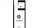 Квартира студия, 22.86 м2 , 14 этаж,  проспект Кирова, 71 - фото 1