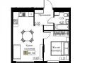 1-комнатная квартира, 40.14 м2 , 4 этаж, Спортивная - фото 1