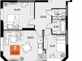 2-комнатная квартира, 63 м2 , 23 этаж, Карла Маркса 231 - фото 1