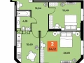 2-комнатная квартира, 63.6 м2 , 23 этаж, Карла Маркса 231 - фото 1