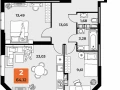 2-комнатная квартира, 63.4 м2 , 5 этаж, Карла Маркса 231 - фото 1