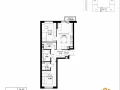 2-комнатная квартира, 61.57 м2 , 6 этаж, 11 квартал - фото 1