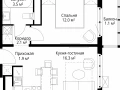 1-комнатная квартира - квартал Центральный, 7 / ЖК У реки. Эко Видное 2.0 - фото 1