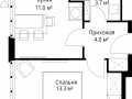 1-комнатная квартира - квартал Центральный, 7 / ЖК У реки. Эко Видное 2.0 - фото 1