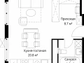 Квартира студия - квартал Центральный, 7 / ЖК У реки. Эко Видное 2.0 - фото 1