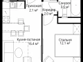 1-комнатная квартира - квартал Центральный, 9 / ЖК У реки. Эко Видное 2.0 - фото 1