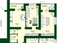 2-комнатная квартира, 62.5 м2 , 1 этаж, Олега Пешкова, 4 - фото 1