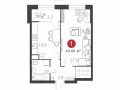 1-комнатная квартира - дом 14 А, 1 / ЖК Панова Парк - фото 1