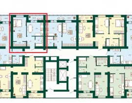 1-комнатная квартира, 39.6 м2 , 10 этаж, Олега Пешкова, 4  - план фото 1