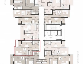 1-комнатная квартира, 47.39 м2 , 2 этаж, Советской Армии - план фото 1