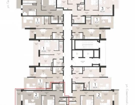 2-комнатная квартира, 65.78 м2 , 8 этаж, Советской Армии - план фото 1