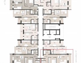 2-комнатная квартира, 68.68 м2 , 11 этаж, Советской Армии - план фото 1