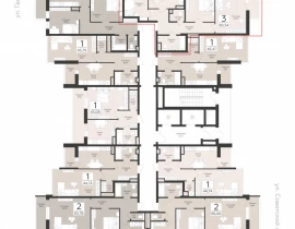3-комнатная квартира, 90.54 м2 , 8 этаж, Советской Армии - план фото 1