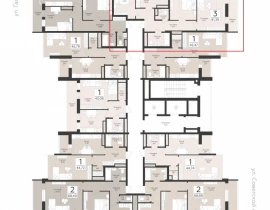 3-комнатная квартира, 91.39 м2 , 13 этаж, Советской Армии - план фото 1