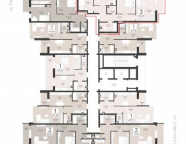 3-комнатная квартира, 92.61 м2 , 2 этаж, Советской Армии - план фото 1