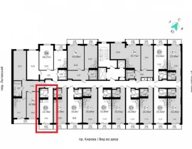 Квартира студия, 23.19 м2 , 13 этаж, проспект Кирова, 71 - план фото 1