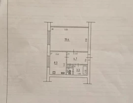 1-комнатная квартира, 37 м2 , 2 этаж, Черемшанская, 131  - план фото 1