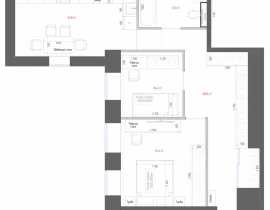 2-комнатная квартира, 65 м2 , 3 этаж, Ленинская, 116 - план фото 1