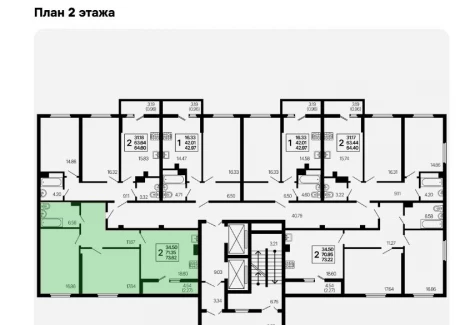 2-комнатная квартира - 3-й проезд, 44 / ЖК  Развитие - план фото 1