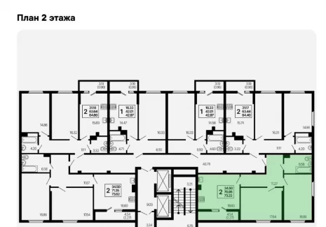 2-комнатная квартира - 3-й проезд, 44 / ЖК  Развитие - план фото 1