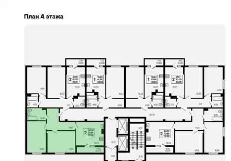 2-комнатная квартира - 3-й проезд, 44 / ЖК  Развитие - план фото 1