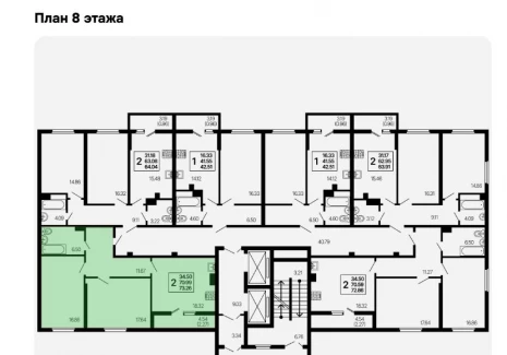 2-комнатная квартира - 3-й проезд, 44 / ЖК  Развитие - план фото 1