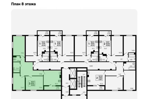 3-комнатная квартира - 3-й проезд, 44 / ЖК  Развитие - план фото 1