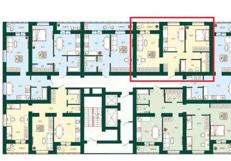2-комнатная квартира - Олега Пешкова, 4 / ЖК  Уют-Парк - план фото 1